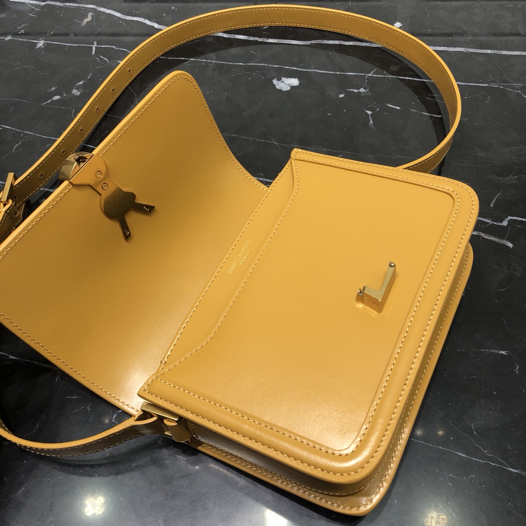 Saint Laurent Solferino Box Small Calfskin Handbag Shoulder Bag Apricot 634306 